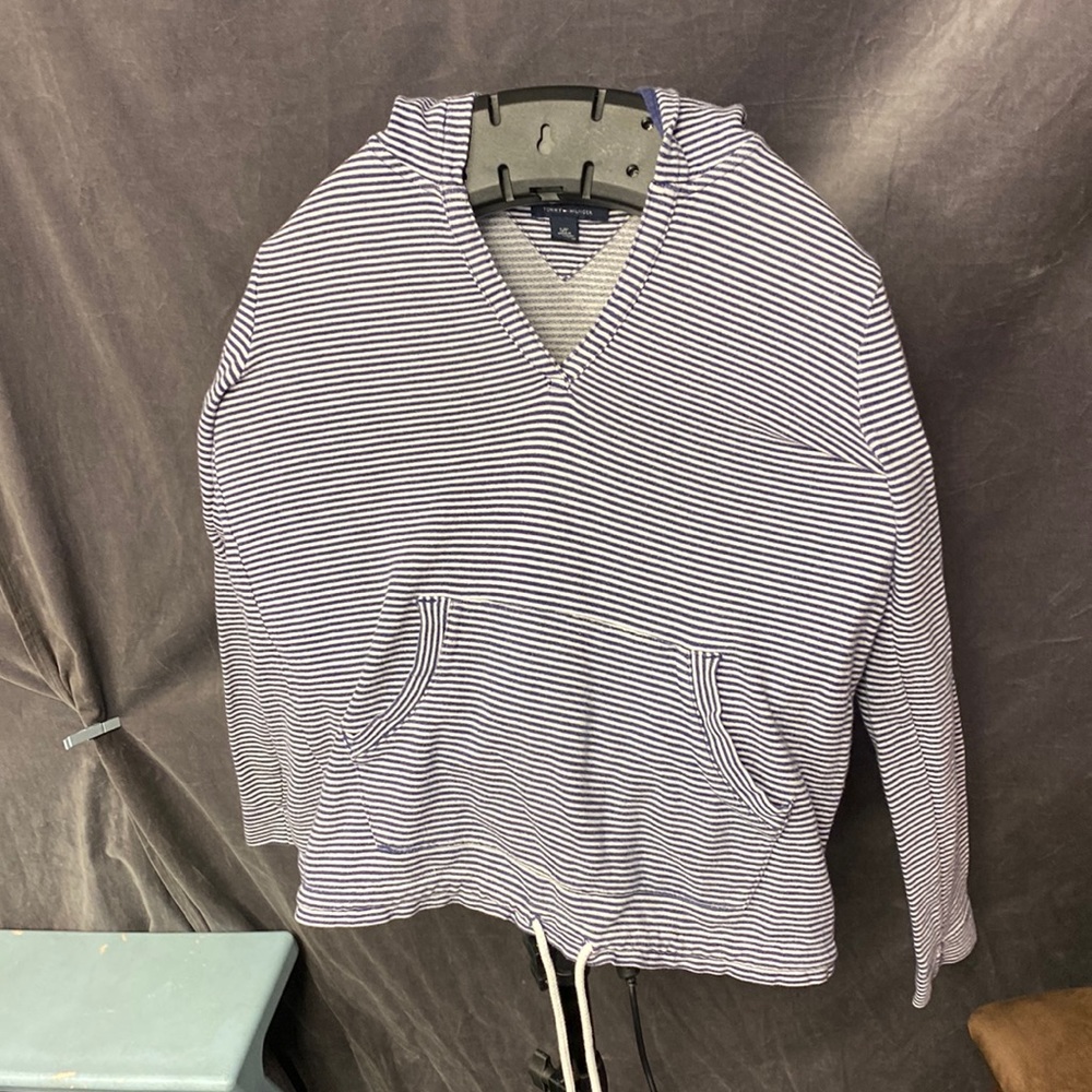 Tommy Hilfiger small striped sweater. Super cute with front tie.